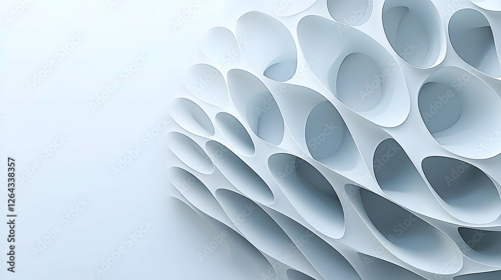 Abstract White Paper Structure with Geometric Shapes Abstract White Paper Structure with Geometric Shapes