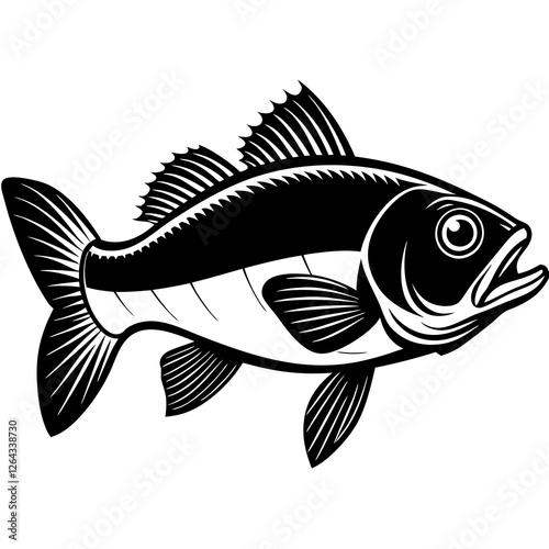 Seabass on white background