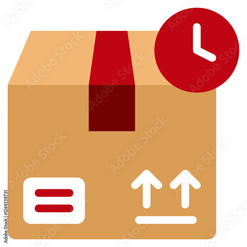Delivery Box Icon with Time Indicator
