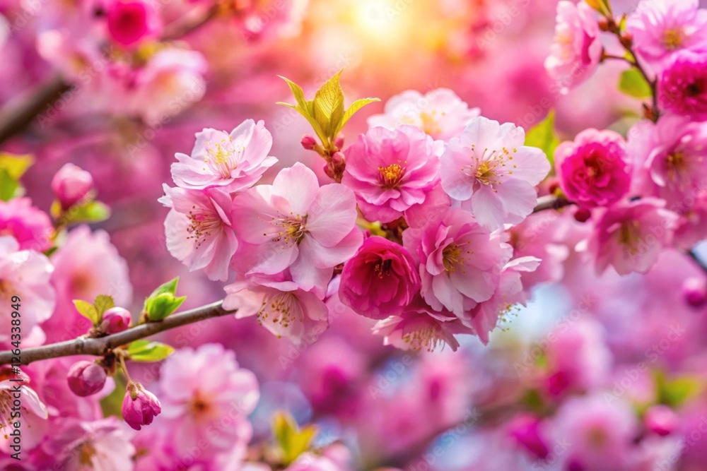 Beautiful spring natural background with bright pink cherry blossom flowers close up macro. Beautiful spring natural background with bright pink cherry blossom flowers close up macro.