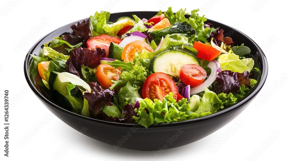 Fresh Salad in a Modern Black Bowl, Perfect for Healthy Dining