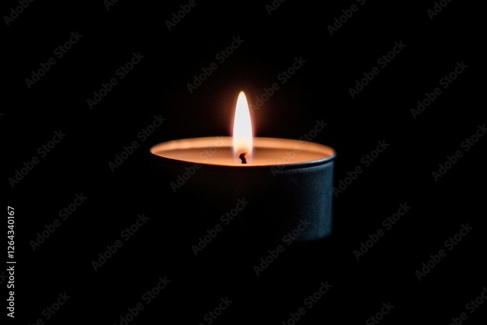 Candle flame burning bright in the dark room creating warm light and simple scene Candle flame burning bright in the dark room creating warm light and simple scene