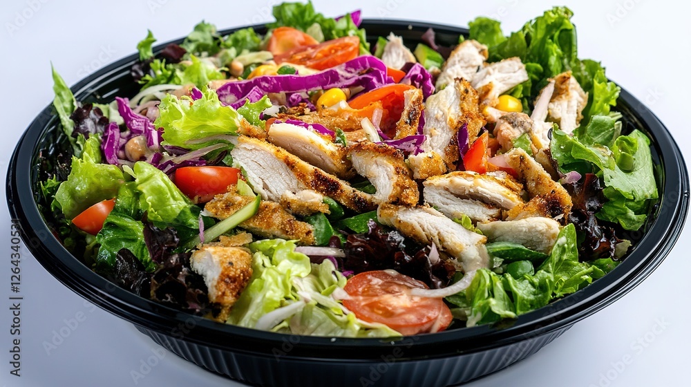 Fresh Salad in a Modern Black Bowl, Perfect for Healthy Dining Fresh Salad in a Modern Black Bowl, Perfect for Healthy Dining