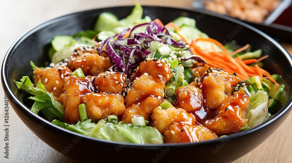 Fresh Salad in a Modern Black Bowl, Perfect for Healthy Dining Fresh Salad in a Modern Black Bowl, Perfect for Healthy Dining