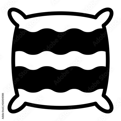 Stylish Decorative Pillow with Wave Pattern