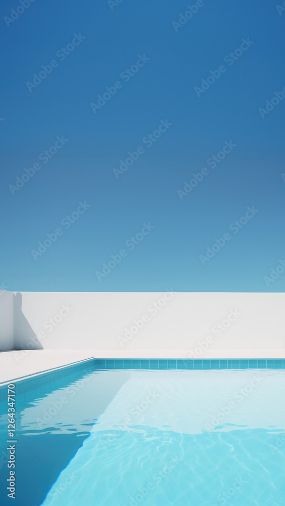 Fototapeta premium Photo of Swimming pool, summer, mininal, clean, isolated.