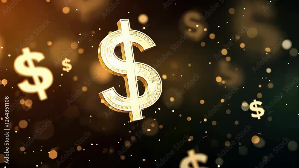 Animated dollar signs flowing into and out of a reservoir, representing cash flow and liquidity dynamics.