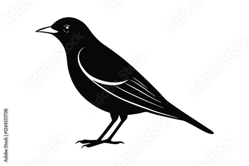 A black and white vector art illustration of a bird1.eps