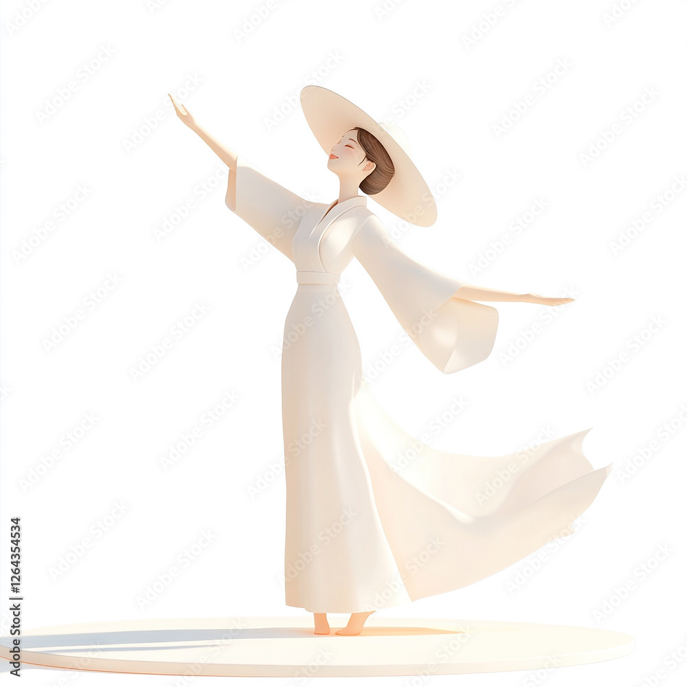 Naklejka premium A young girl is dancing