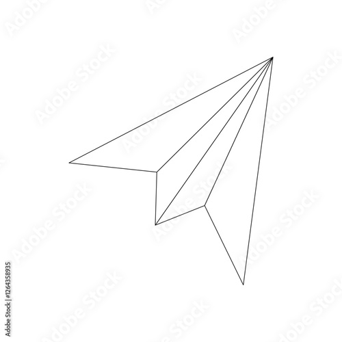 paper airplane line art illustration