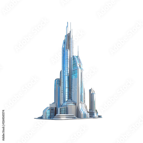 Futuristic Skyscraper Cityscape - Modern Architectural Design