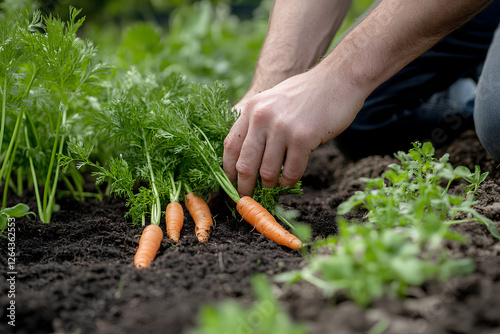 harvesting carrots