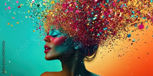 confetti bursts  Eye-catching photography bold
