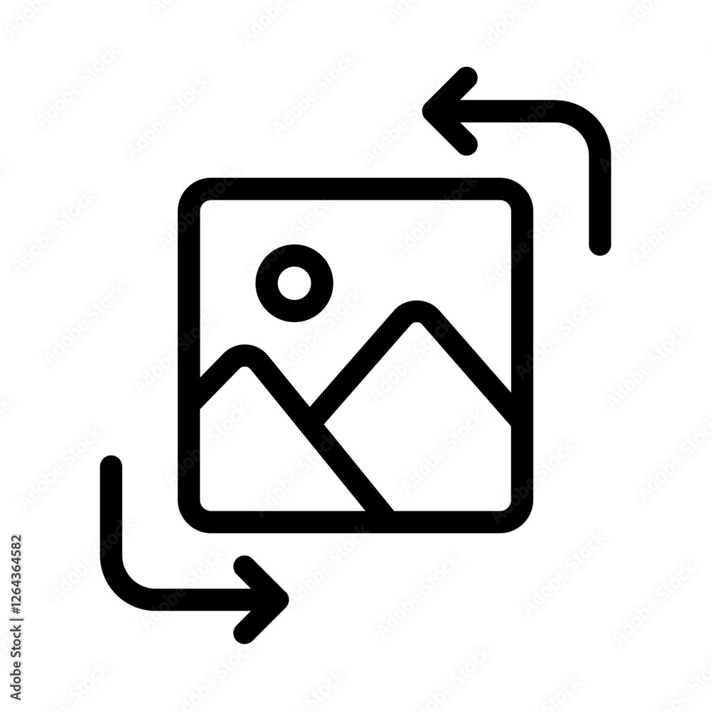 Simple Image Rotation Icon for Graphic Design Simple Image Rotation Icon for Graphic Design
