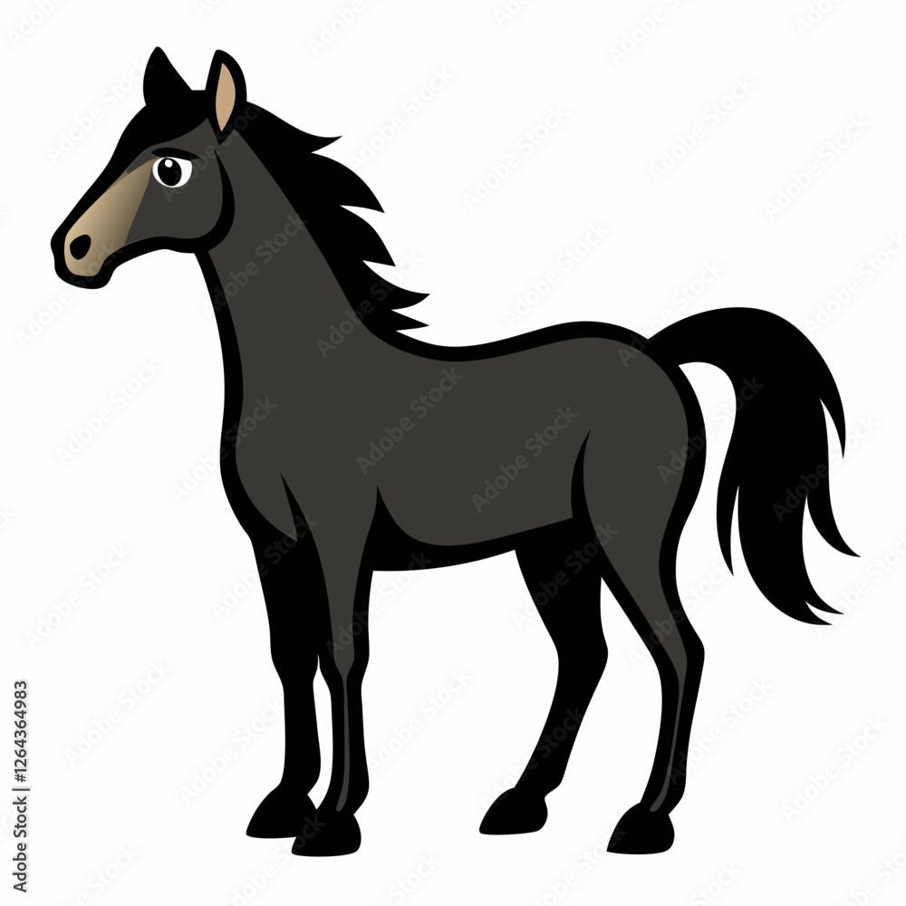 Horse Silhouette on White Background Horse Silhouette on White Background
