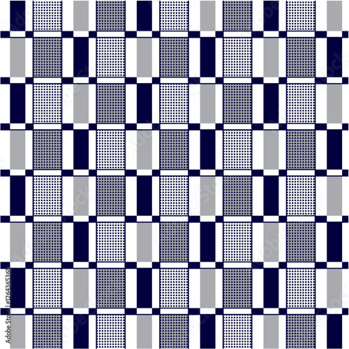 Geometric rectangles with polka dots pattern