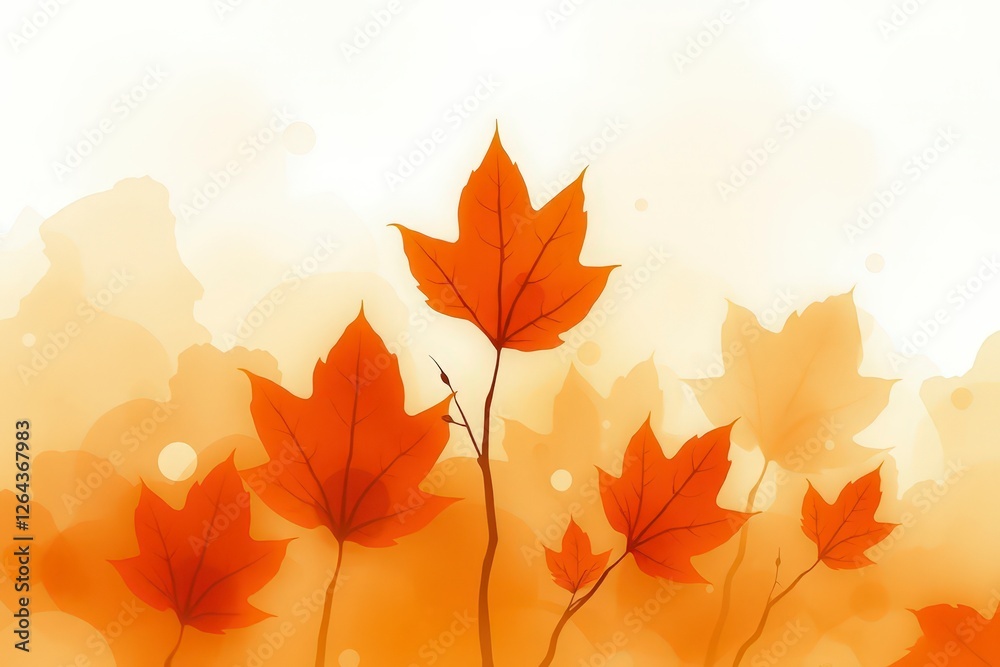 Fototapeta premium Watercolor texture in autumn tones