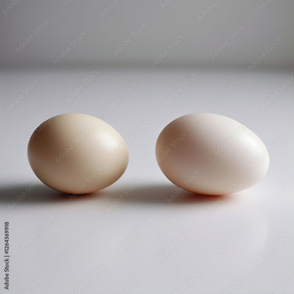 White Two Egg isolated on white background Generative AI White Two Egg isolated on white background Generative AI