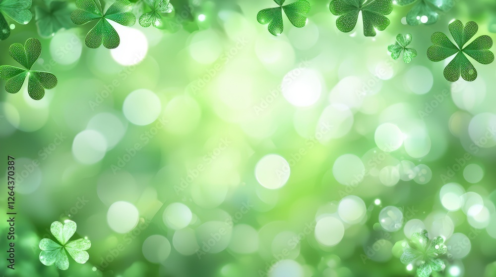 A vibrant, green background featuring clovers and soft bokeh, symbolizing luck and freshness. A vibrant, green background featuring clovers and soft bokeh, symbolizing luck and freshness.
