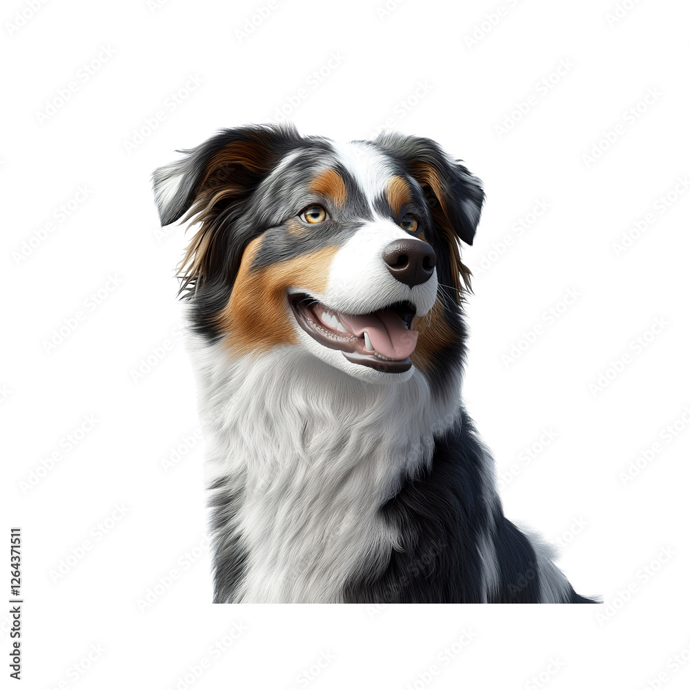 Happy Australian Shepherd Dog Portrait Happy Australian Shepherd Dog Portrait