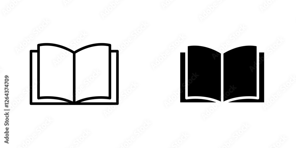 Book icons. stroke line and black solid icons Book icons. stroke line and black solid icons