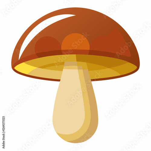 Portobello Mushroom Vector on White Background