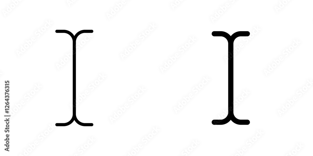 Cursor text icons. stroke line and black solid icons Cursor text icons. stroke line and black solid icons