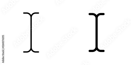Cursor text icons. stroke line and black solid icons