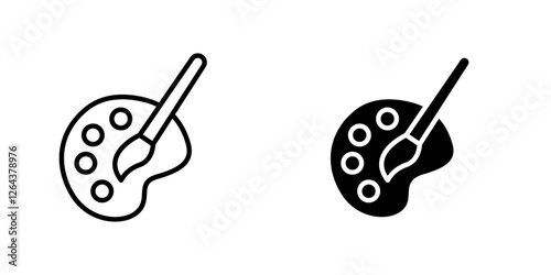 Palette icons. stroke line and black solid icons