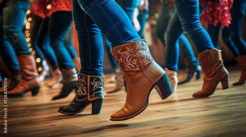 custom made wallpaper toronto digitalLine Dancing In Cowboy Boots. Country Western Fun With Friends On The Dance Floor.