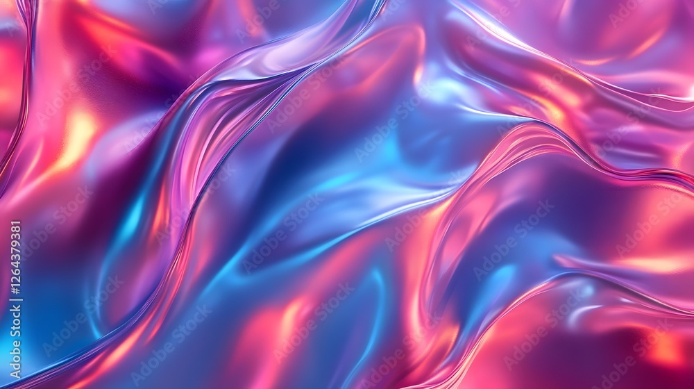Obraz premium Mesmerizing chromatic fluid swirls and dynamic patterns create a visually captivating abstract digital background with a futuristic ethereal and psychedelic aesthetic The vibrant