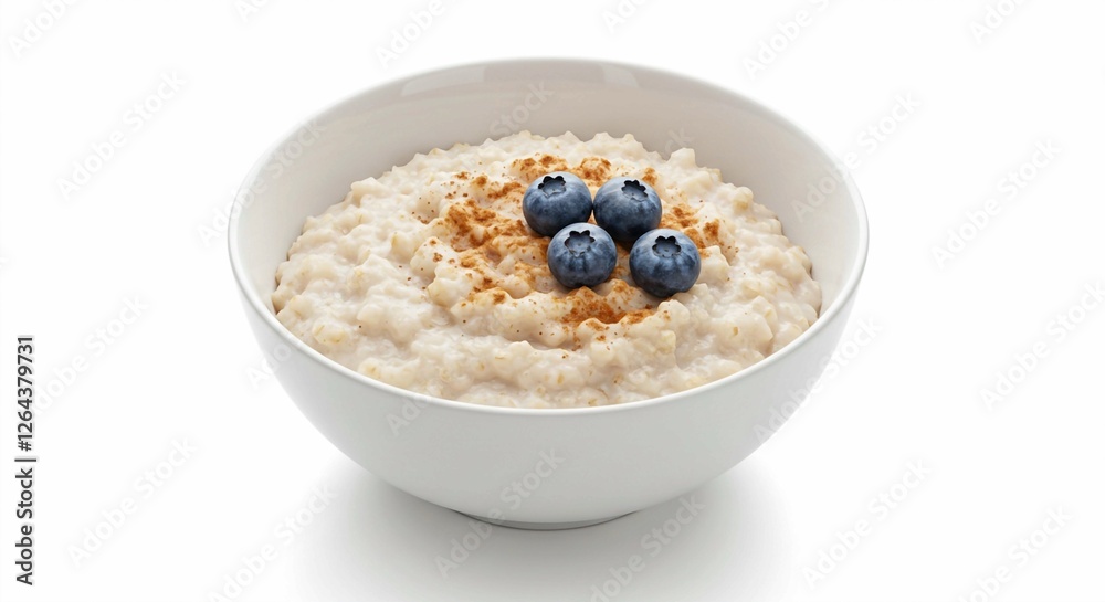 A delicious and healthy breakfast is showcased in this image, featuring a bowl of porridge or oatmeal topped with strawberries and honey A delicious and healthy breakfast is showcased in this image, featuring a bowl of porridge or oatmeal topped with strawberries and honey