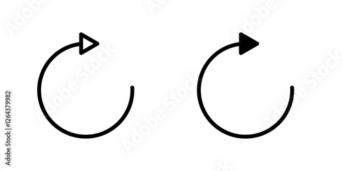 Rotate right icons. stroke line and black solid icons