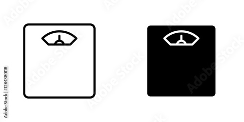 Scale icons. stroke line and black solid icons