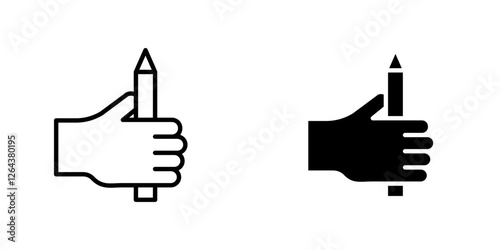 Self expression icons. stroke line and black solid icons