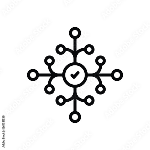 Black line icon for connected