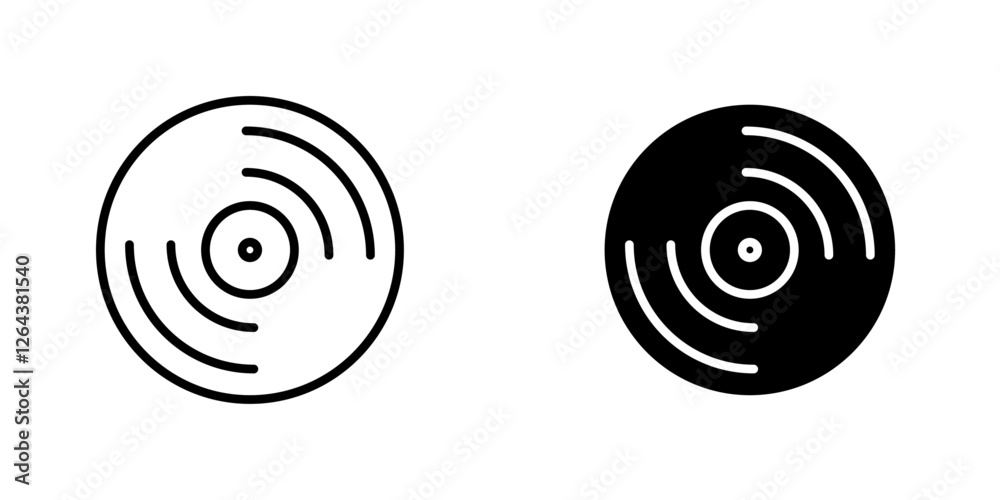 Vinyl icons. stroke line and black solid icons Vinyl icons. stroke line and black solid icons