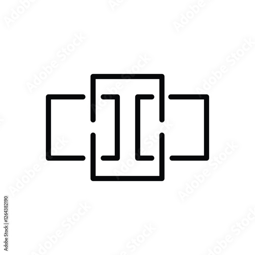 Black line icon for merge