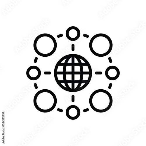 Black line icon for network