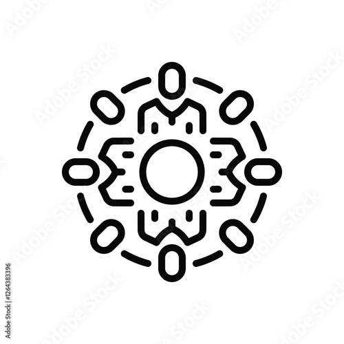 Black line icon for collaborate