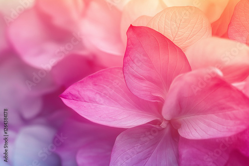 Vivid color flower petals in soft color on mulberry paper texture for the background. sweet color lotus in soft color and blur style on mulberry paper texture