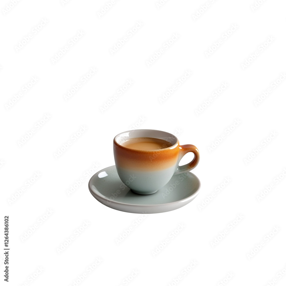 Single Espresso in a Two-Tone Cup on a Saucer Single Espresso in a Two-Tone Cup on a Saucer