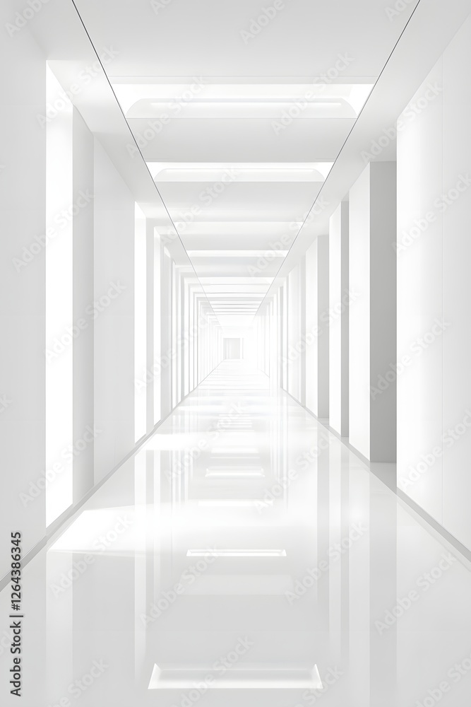 Bright and Sterile Hospital Corridor with Clean White Walls, Ideal for Medical Themes Bright and Sterile Hospital Corridor with Clean White Walls, Ideal for Medical Themes