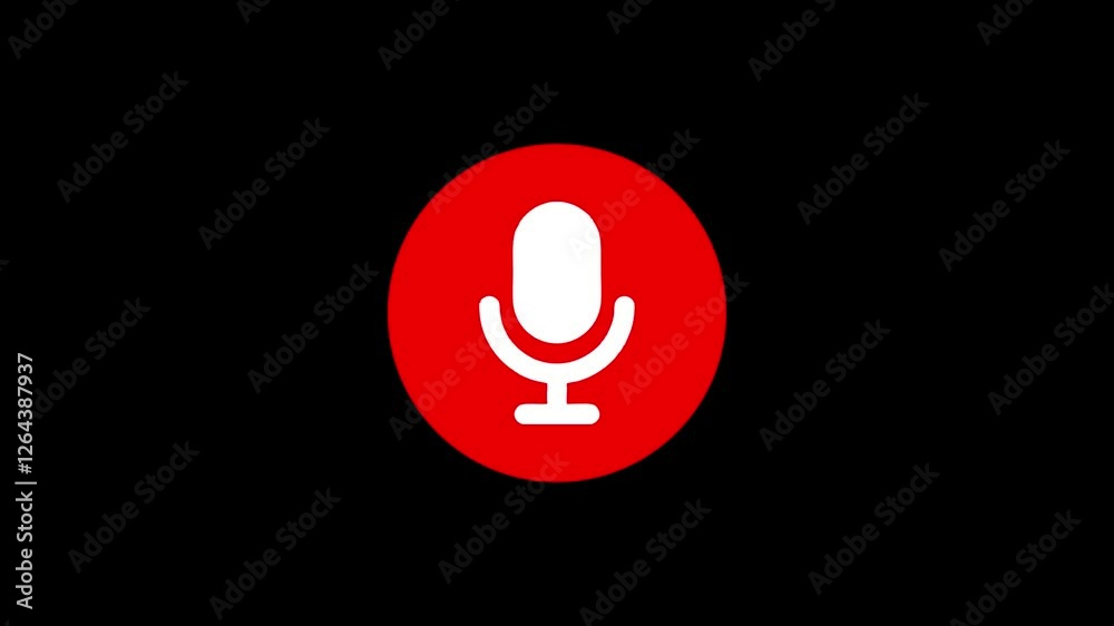 Microphone Line Icon.Audio microphone icon animation.