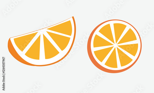 Orange Fruit Isolated Flat Vector Illustration