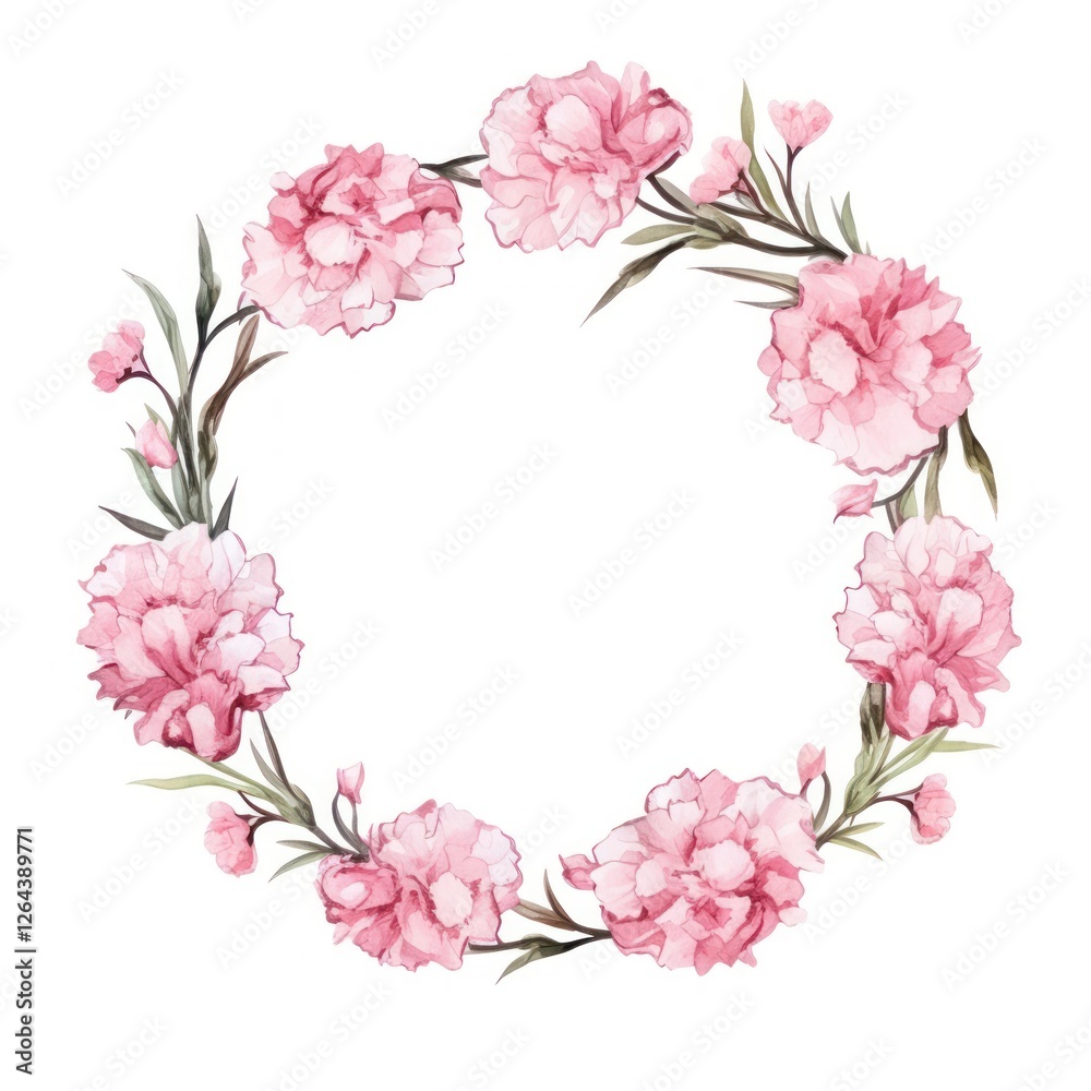 Carnation wreath frame blossom flower plant. Carnation wreath frame blossom flower plant.