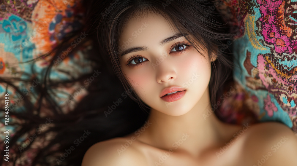 Fototapeta premium 美しさ, 顔, モデル, 笑う, ファッション, 人々, 髪の毛, 笑みを浮かべている, 人, ブルネット, シティ, アウトドア, 通り, ライフスタイル, 淑女, 1, 頭, ハピネス, 化粧,女, 美しさ, 髪の毛, モデル, ファッション, 顔, うっとりさせる魅力, 化粧, 人, ドレス, ブルネット, 肌, 唇, 化粧, 淑女, 目, 暗い, 黒, ふしだらな, スタジオ, 好色