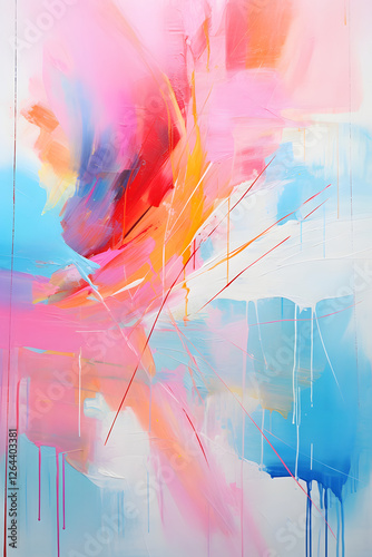 Acrylic abstract painting pattern neon colors texture graphic poster background