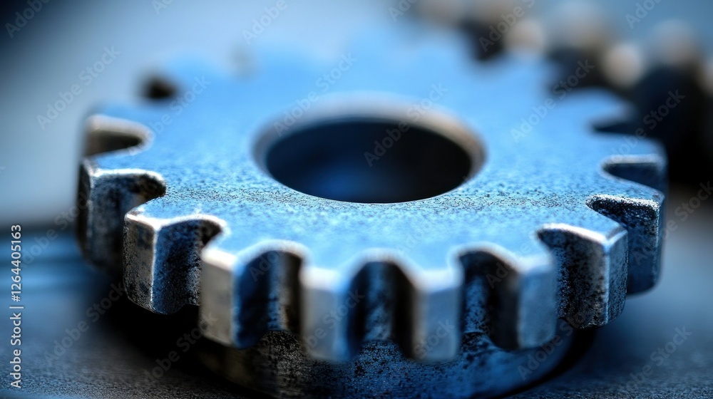 Close-up of a Metallic Gear: Precision Engineering and Industrial Machinery Close-up of a Metallic Gear: Precision Engineering and Industrial Machinery