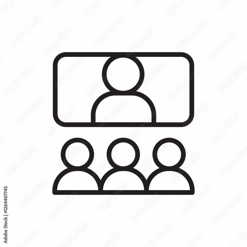 Video conference participants icon vector sign Video conference participants icon vector sign